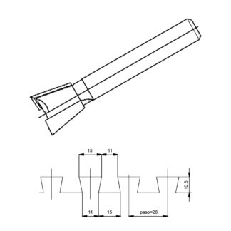 Peigne PVC gabarit queue d'aronde pas 16mm pour PL11 Virutex - EQUIPEMENT  MENUISERIE/Gabarit d'usinage - La Boutique du Quincaillier